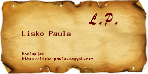 Lisko Paula névjegykártya